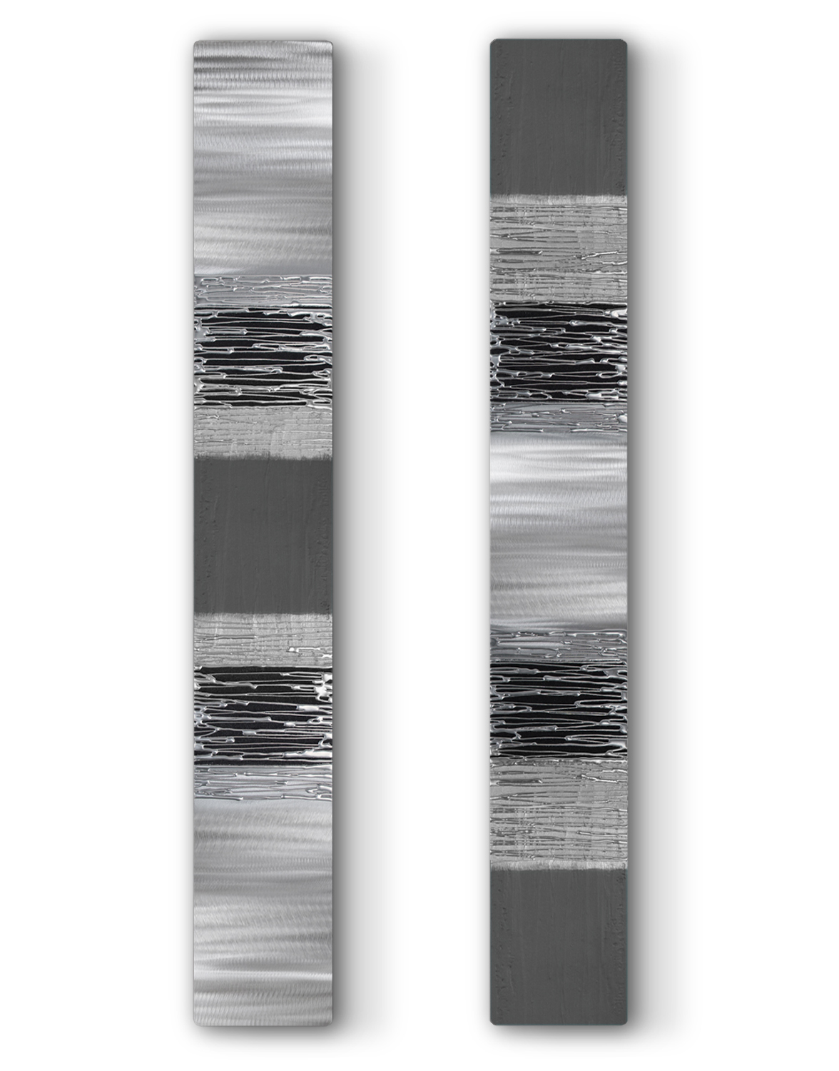 Echo Grey Tall Set Silver Wall Art, Contemporary Art UK