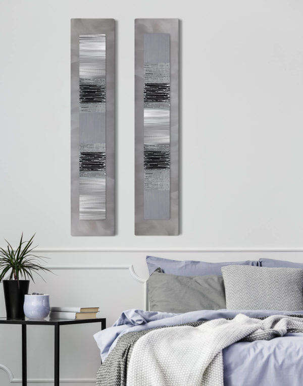 Echo Luxe Lilac Set Silver Wall Art, Contemporary Art UK