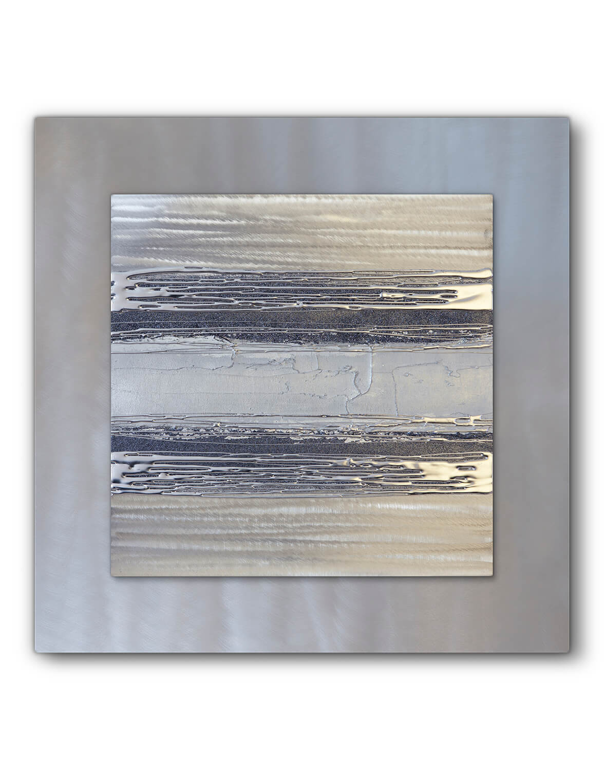 Contemporary Square Silver Grey II - Silver Wall Art ...