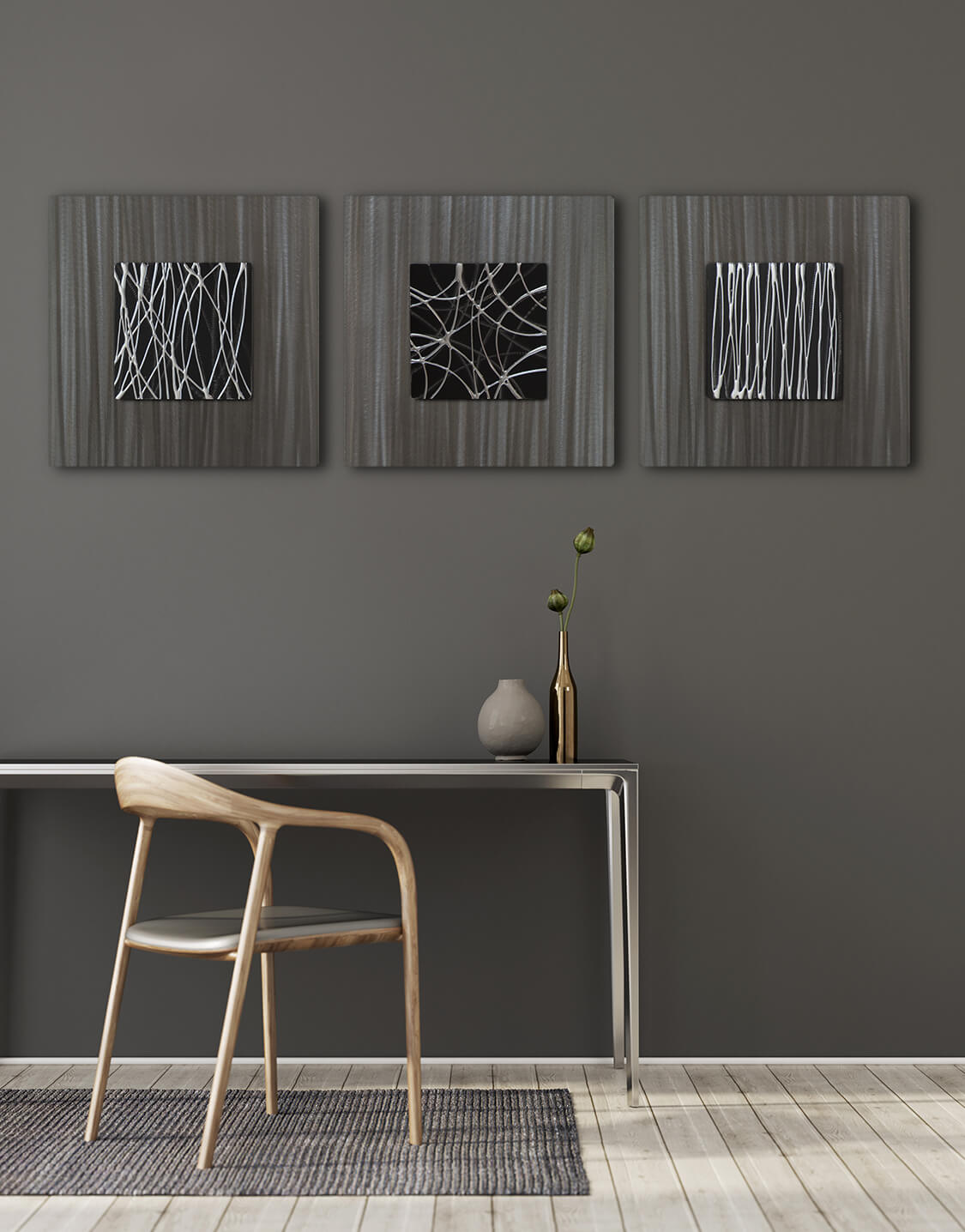 Wall Art Metal UK Silver Wall Art, Contemporary Art UK