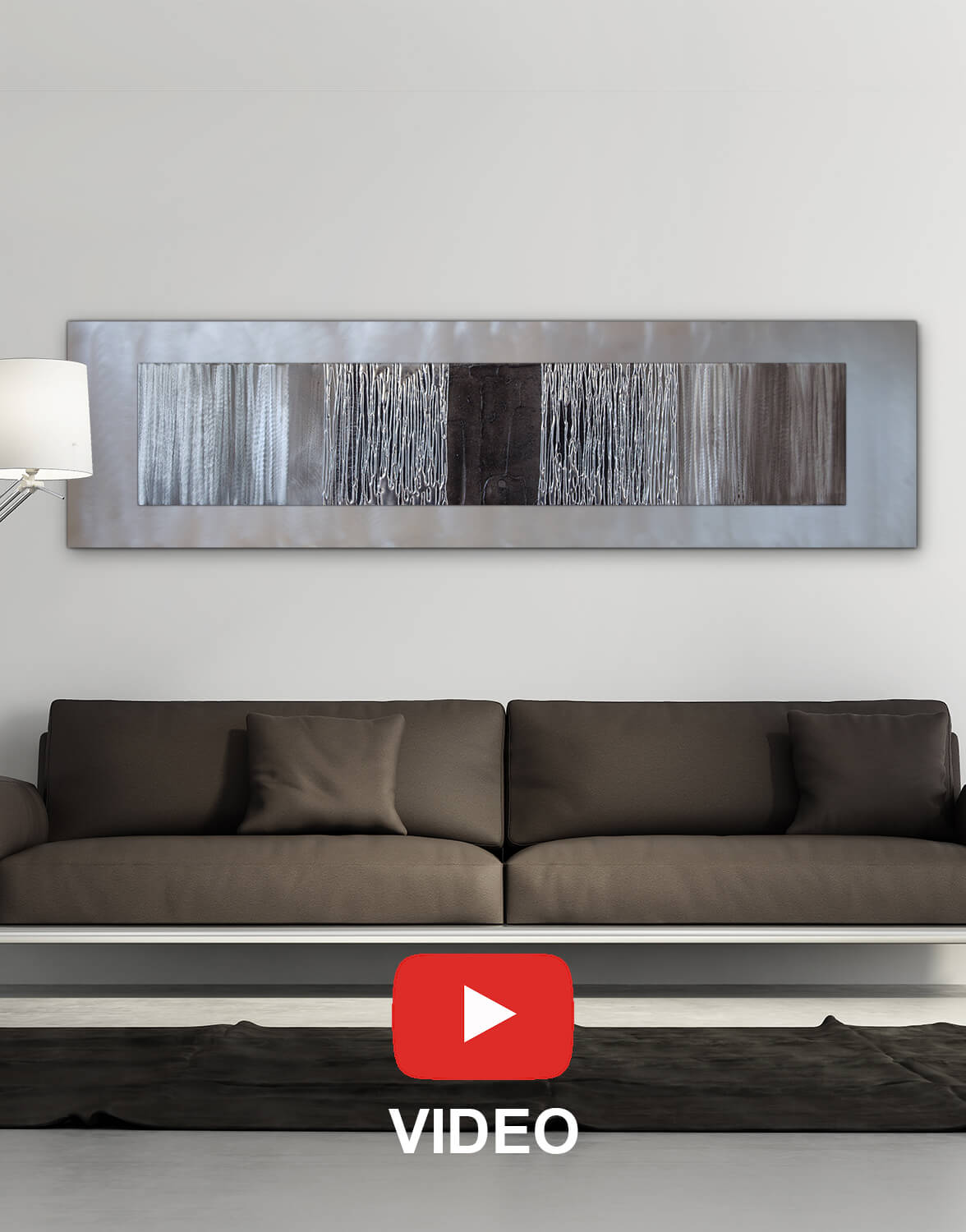 Echo Black  Silver Wall Art  Contemporary Art  UK