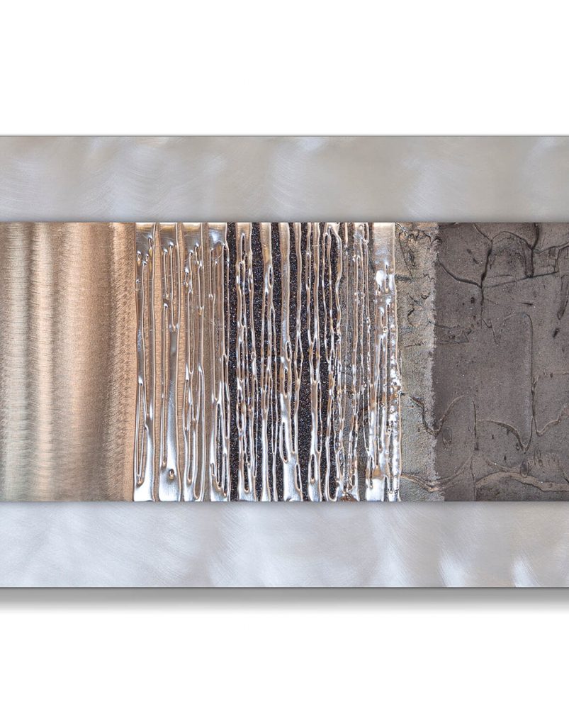 Echo Oak Grey Silver Wall Art, Contemporary Art UK