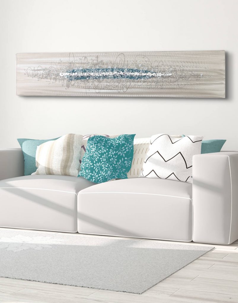 A Dash of Teal (Last One) Silver Wall Art, Contemporary Art UK