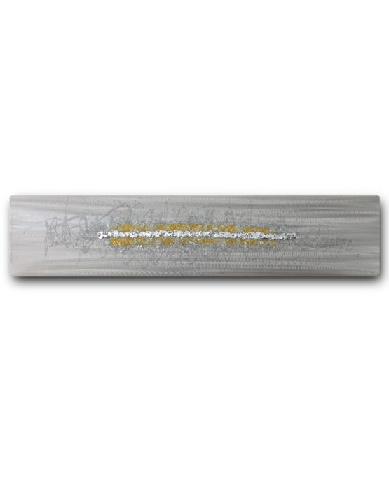 A Dash of Yellow Silver Wall Art, Contemporary Art UK