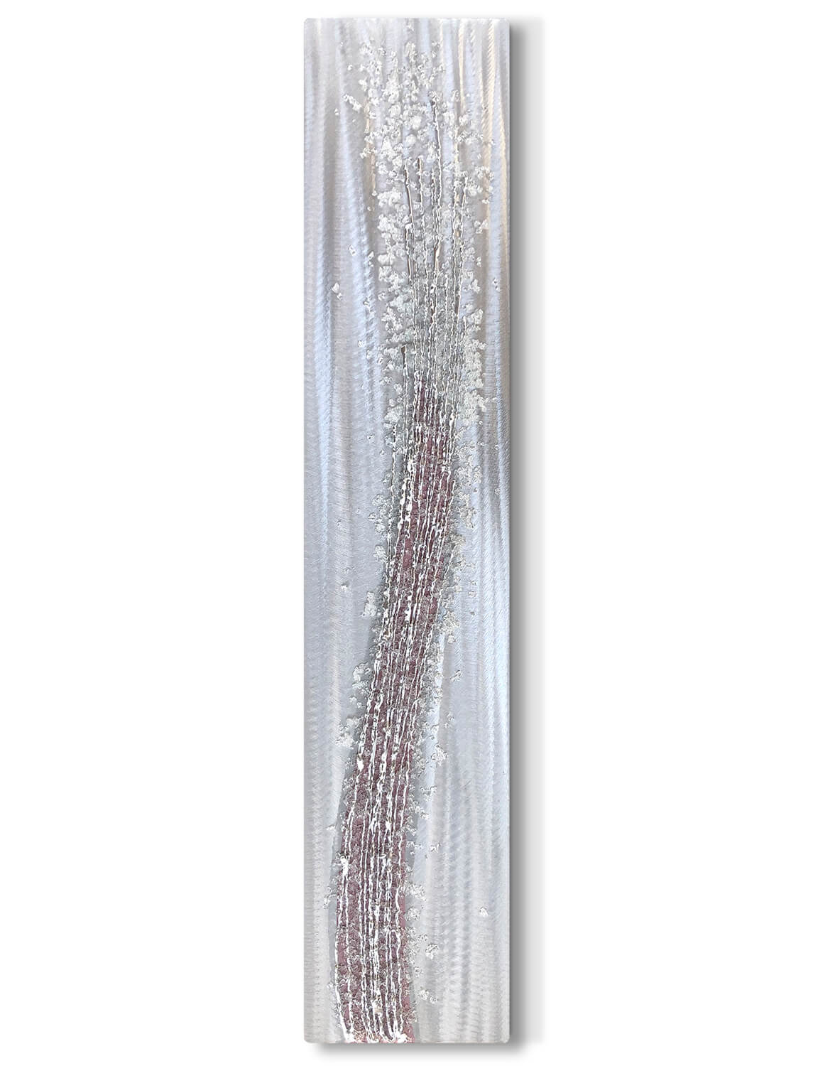 Blush Tall Crystal Flow Silver Wall Art, Contemporary Art UK