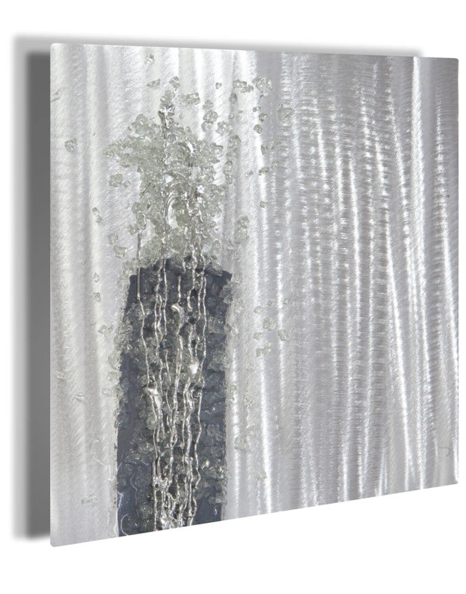Grey Crystal Cluster Silver Wall Art, Contemporary Art UK
