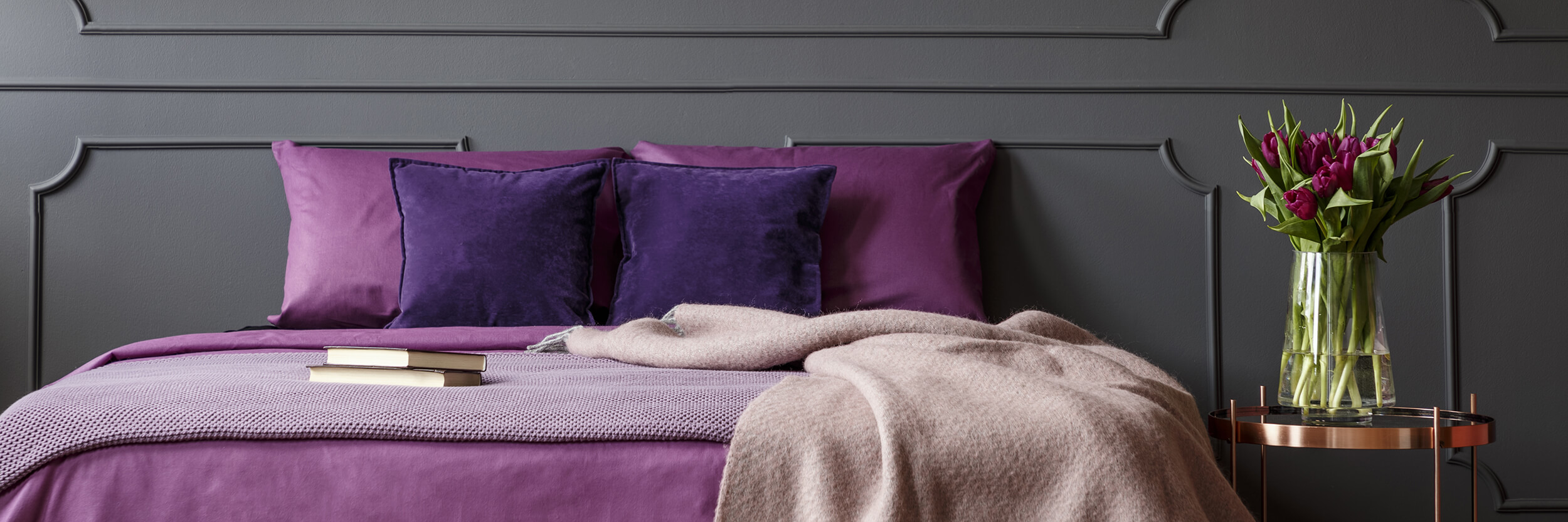 Purple Interior Design Wall Art 01 Silver Wall Art, Contemporary Art UK