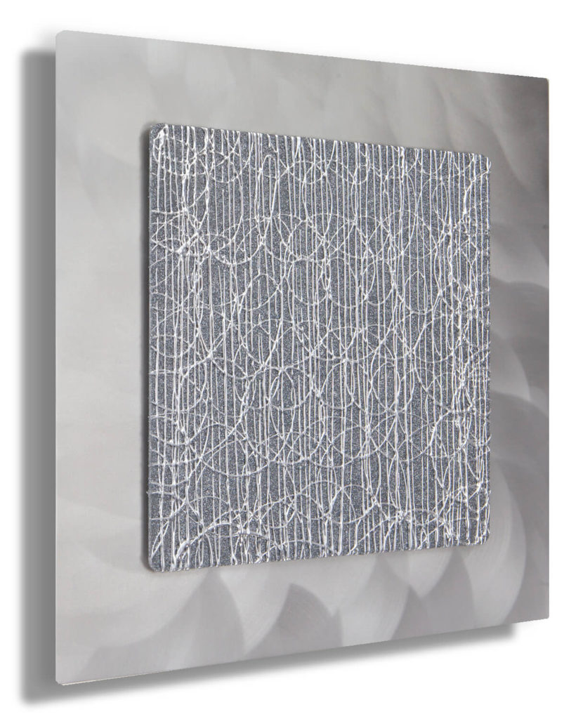 Grey and White Rooms Silver Wall Art, Contemporary Art UK