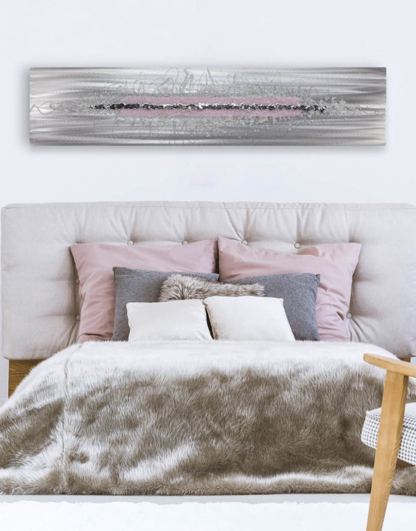 A Dash of Pink Silver Wall Art, Contemporary Art UK