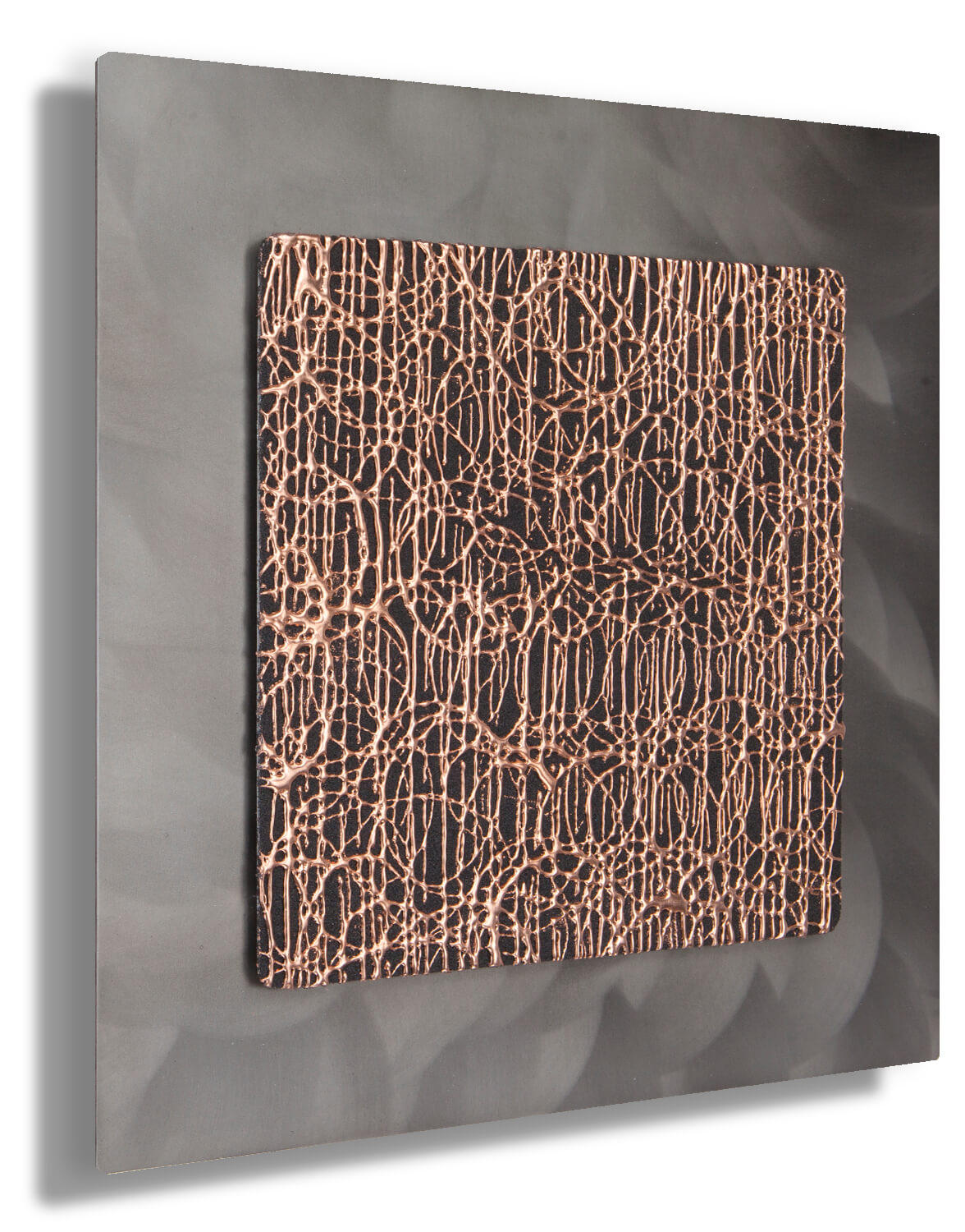 Copper Rain, Black - Silver Wall Art, Contemporary Art UK