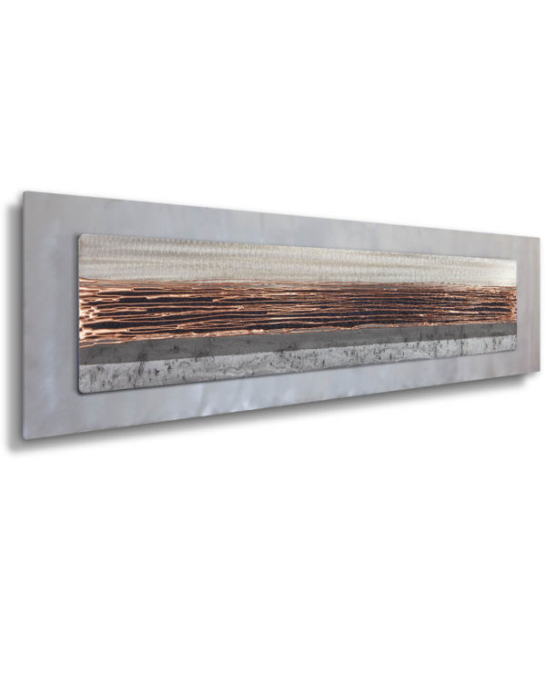 Horizon Copper Grey Silver Wall Art, Contemporary Art UK