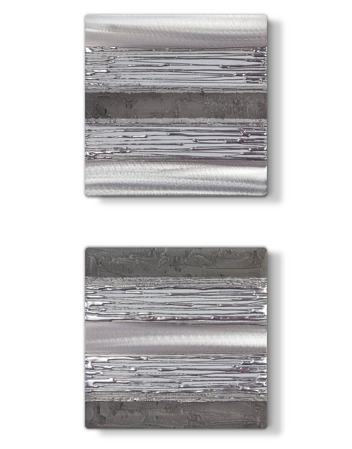 Echo Grey and White Duo Silver Wall Art, Contemporary Art UK