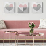 Heart Canvas Art Dusky Rose Pink