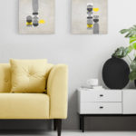 Yellow Abstract Canvases UK