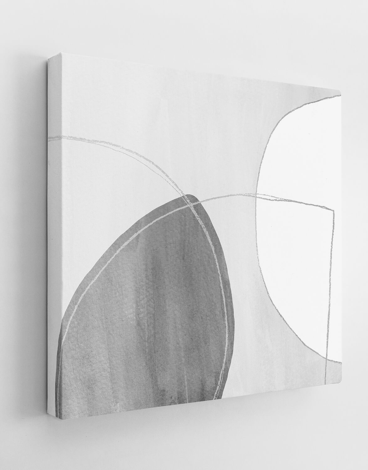Set of Two Canvases 'Harmony grey' Silver Wall Art, Contemporary Art UK