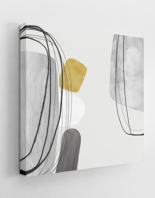 Set of Two Canvases 'mustard tumbles' Silver Wall Art, Contemporary