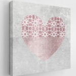 Dusky Pink Heart Canvas Pattern