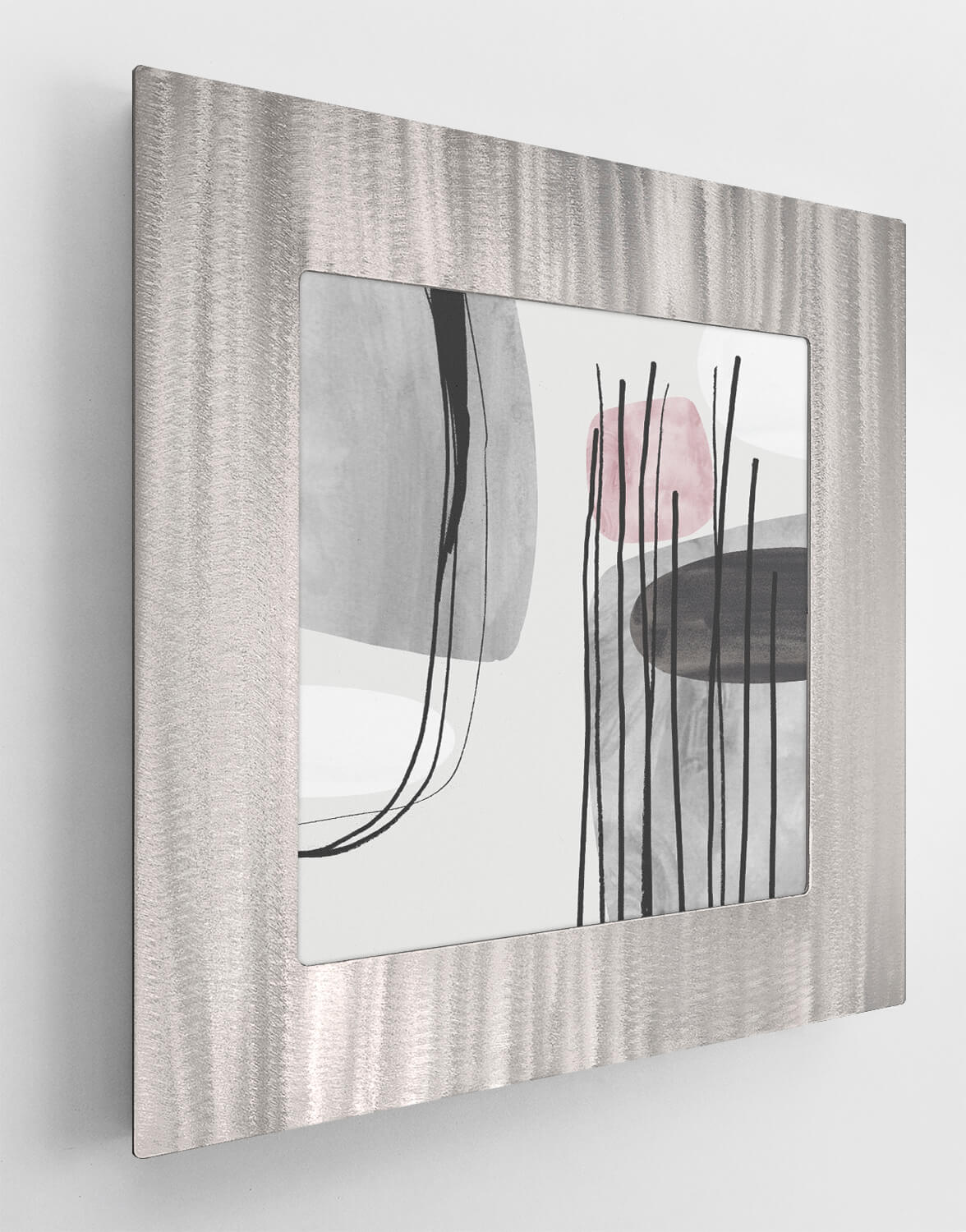 Framed Print Blush Tumbles II Silver Wall Art, Contemporary Art UK