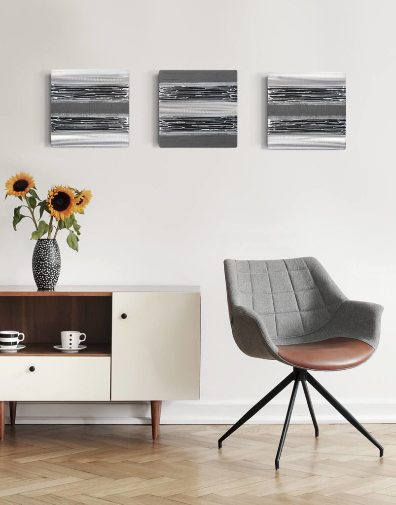 Grey Wall Art Silver Wall Art, Contemporary Art UK