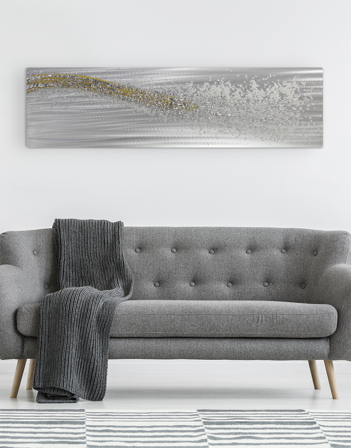 Alchemy, Mustard (Only 1 left) Silver Wall Art, Contemporary Art UK