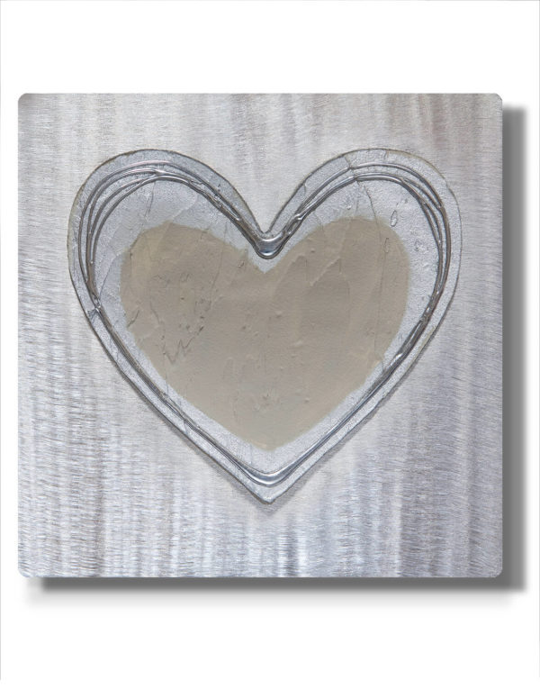 Clay Luxe Heart Silver Wall Art, Contemporary Art UK