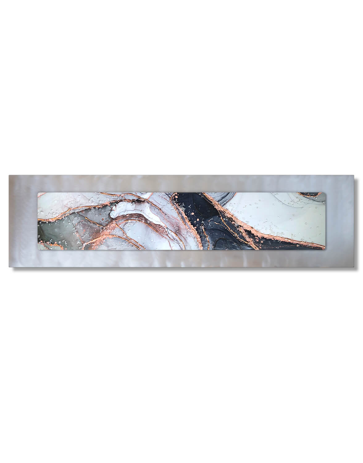 Fluxlux Copper Grey Silver Wall Art, Contemporary Art UK