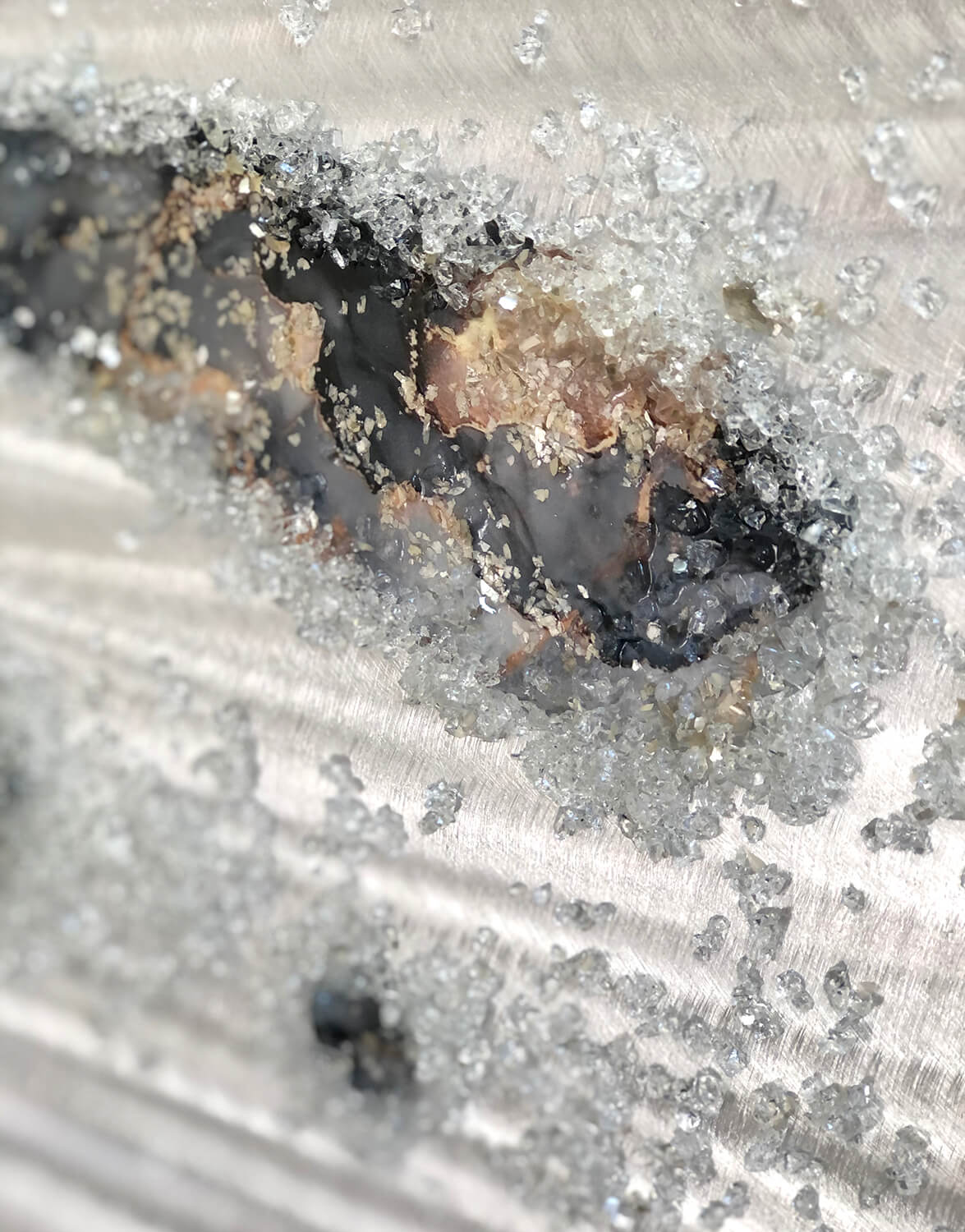 Crystal Flow, Copper Grey Silver Wall Art, Contemporary Art UK