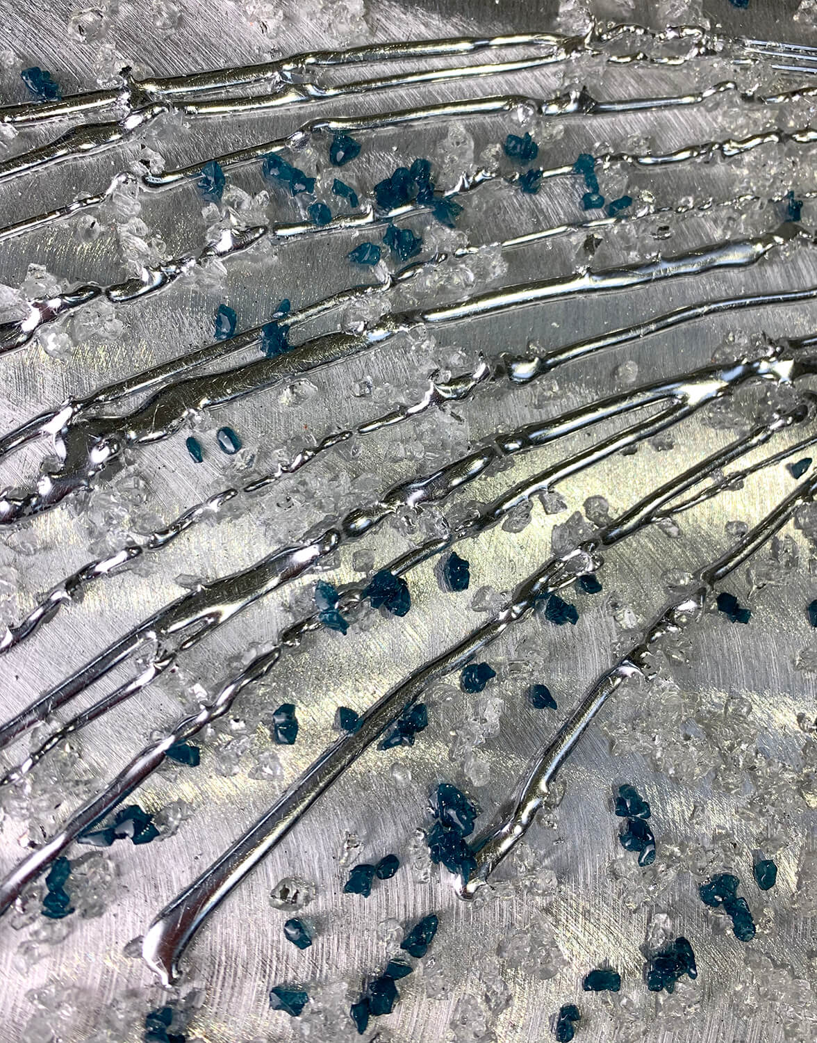 Alchemy, Crystal Accent Navy Silver Wall Art, Contemporary Art UK